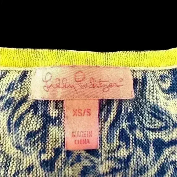 Lilly Pulitzer Jameson Dolman Sleeve Blue Crush Open Water Line Sz XS/S - Picture 2 of 6